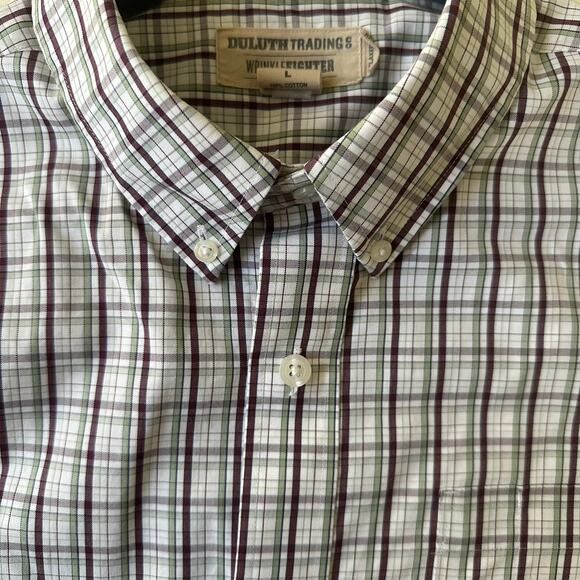 Duluth Men's Magnet Wrinklefighter Relaxed Fit Plaid Long Sleeve Shirt Large - Picture 4 of 10